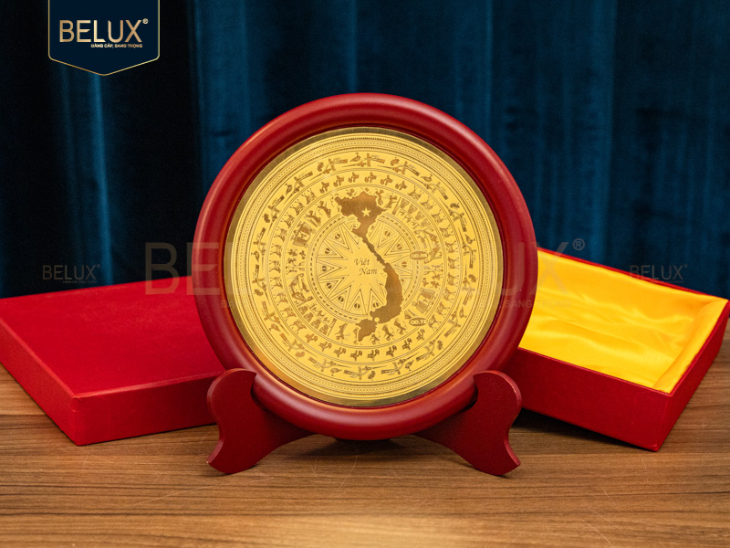 Mặt đĩa ăn mòn mặt trống Việt Nam bằng đồng D14